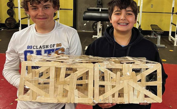 Memphis Middle School robotics teams build bridges, competing against one another to see which team had the best bridge. Photo Courtesy of Memphis ISD