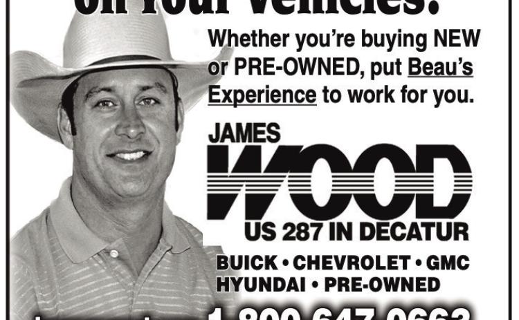 The Friday, Aug. 23 edition of “The Red River Sun” published the final James Wood new and used auto dealership advertisement, featuring longtime vehicle salesman Beau Bell, a Collingsworth County native. Image Courtesy of The Red River Sun