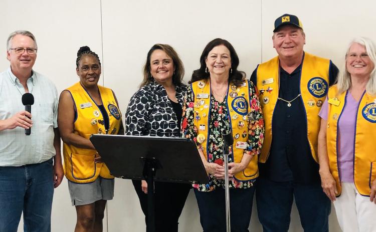 During the Monday, Aug. 4 meeting of the Wellington Lions Club, Lion Neal Odom led in singing “Happy Birthday” and “Happy Anniversary” to Lions with August celebrations and “I’ve Got That Lion Spirit.” From left: Odom, Cynthia Patterson, Lucy Owens, Margret Woods, Dave Hall, Lori O’Rear.