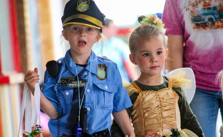 Trick-or-treaters hit downtown Childress Friday, Oct. 31 for Childress Chamber of Commerce’s Downtown Trick-or-Treating event.