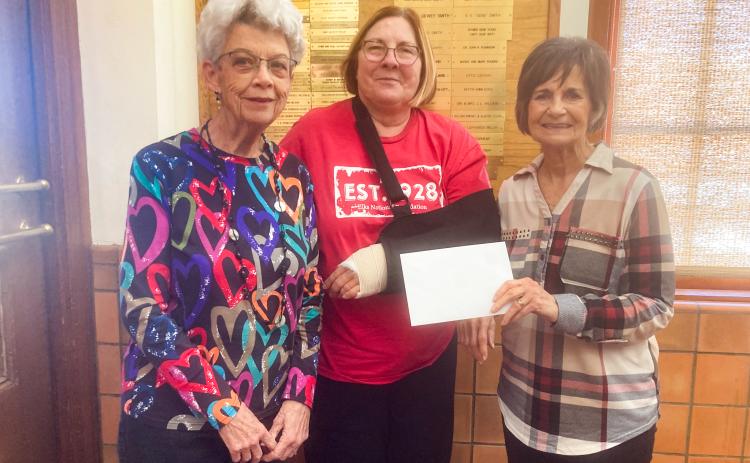 Modern Home Club welcomes Childress Chamber of Commerce Executive Director Susan Leary Thursday, Jan. 15 at the Childress County Heritage Museum. From left: Modern Home Club member Edie Johnson, Leary, Modern Home Club Secretary Raenell Smith.