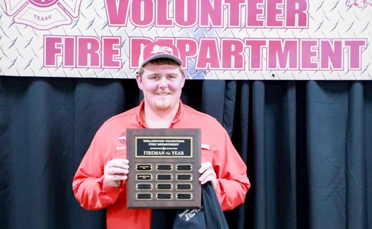 Hunter Stark earned the Fireman of the Year distinction at the recent Wellington Volunteer Fire Department Awards Banquet.