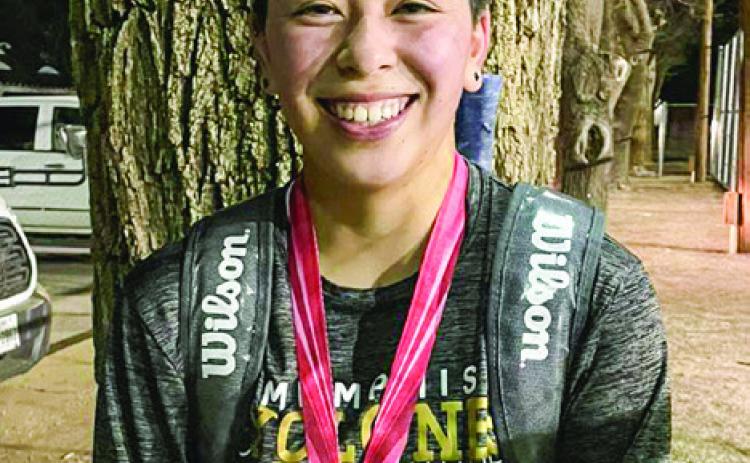 Corrina Torres medals second in the girls’ singles at the Wellington Tennis Tournament Wednesday, March 1, followed by another second-place finish at the Tascosa Tournament Tuesday, March 7 in Amarillo.