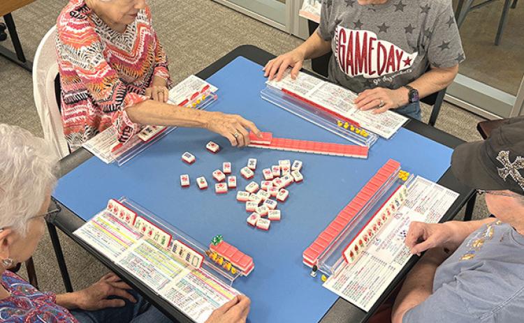 Because local Mahjong enthusiasts, including Anne Langford, Linda Powell, Linda Duke, and Karen Caison, and others want to share their passion for the game, Collingsworth Public Library plans to host lessons and open play from 5:30-8 p.m. the first and third Thursday of each month beginning Oct. 1. Mahjong is explained as a Chinese four-player, tile-based strategy game which creates a sense of community and connection. INTREPID PHOTO / BEV ODOM