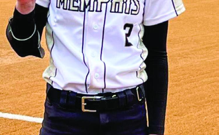 Lady Cyclone Emma Talley brings in a home run against Lockney Friday, Feb. 24 at the Lockney Tournament, held Thursday, Feb. 23 through Saturday, Feb. 25. Photo Courtesy of Memphis ISD