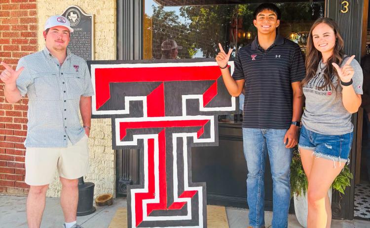 Texas Tech Alumni-Wellington Chapter celebrates its three scholarship recipients for the 2025 year. Caleb Strickland, left, and Anthony Ortiz will be heading to Lubbock in a few short weeks, while Madison Waters will begin her first year of Texas Tech Veterinary School of Medicine in Amarillo. Texas Tech Alumni-Wellington Chapter