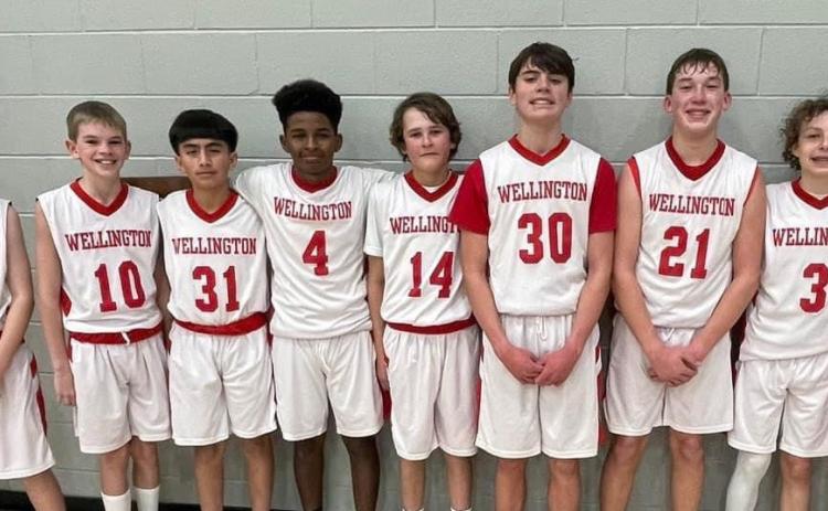 The seventh-grade Firecrackers defeat Canadian 40-19 in the championship round of the Panhandle Tournament this past weekend to remain undefeated on the season. From left: Daniel Marshall, Sutton Smith, Damon Keys, Ivan Cruz, TJ Coffee, Colt Patterson, Jax Cantu, Cix Killian, Easton Wischkaemper, Miles Ouellette, Baron Mitchell.
