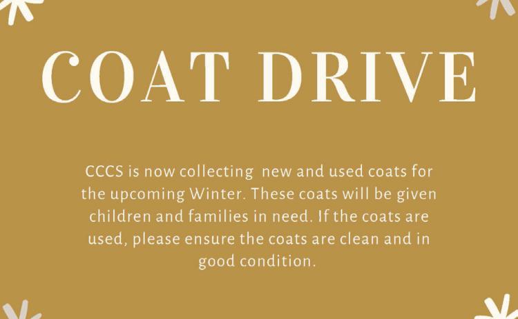 Childress County Christmas Sharing (CCCS) is currently collecting new and used coats for the annual coat drive. Coats can be donated at the Childress Chamber of Commerce from 8 a.m. to 5 p.m. through Friday, Nov. 11. Used coats must be clean and in good condition. Graphic Courtesy of Childress County Christmas Sharing