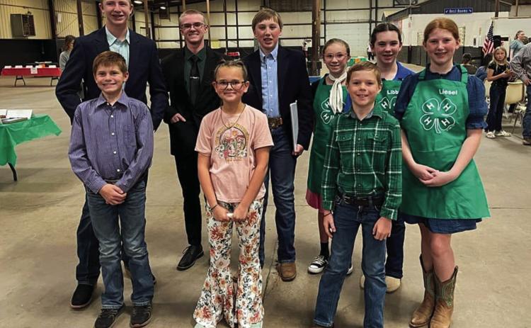 Childress County 4-H Foodies compete at the 2024-2025 Rolling Plains District 3 4-H Food Show Wednesday, Nov. 13 at the JS Bridwell Agricultural Center in Wichita Falls. Back row, from left: Sterling Bruce, Tyler McGee, Broden Henry, Miranda Henry, Libby Sanford. Front row, from left: David Rister, Cambri Willis, Rhett Schaefer, Liesel Schaefer. Photo by Candice Willis