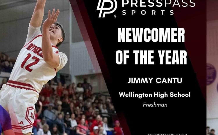 Wellington’s Jimmy “Jax” Cantu, a freshman forward for the Skyrockets, is the 2026 Press Pass Sports Newcomer of the Year, announced Sunday, April 5. Press Pass Sports/Roy Wheeler