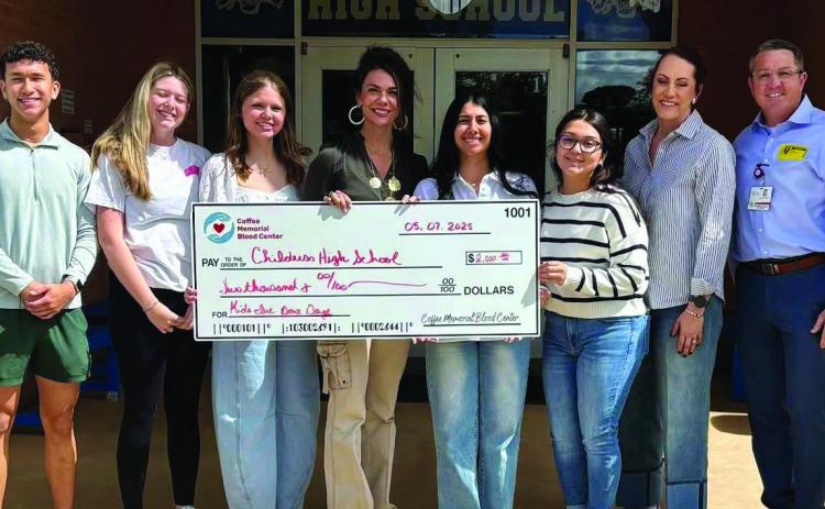 Childress High School voted as Coffee Memorial Blood Center’s Kids Inc.Donor Days Medium High School