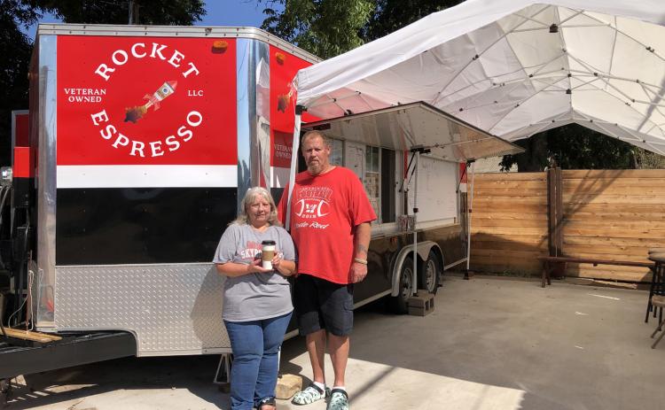 Rocket Expresso owners Helena and Michael Stanley offer an array of hot and cold coffee, tea and soda specialty drinks at their recently opened refreshment trailer. Veteran owned, the business is in the alley behind the couple’s 1402 West Ave. home. Simply enter the alley from 14th St. to the north or next to Allsup’s on 15th St. to the south. The Red River Sun/Bev Odom