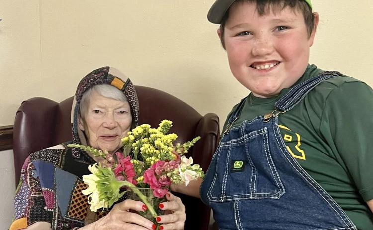 Childress Healthcare Center residents recently receive a special surprise from Rister Ranch, Harvest Goods, including fresh, locally grown bouquets and homemade chocolate chip cookies. Childress Healthcare Center