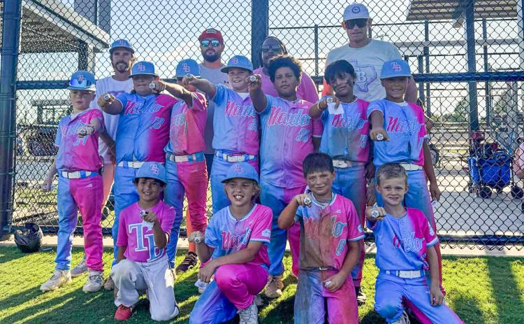 The 9U Tornadoes baseball team takes second in the silver bracket during the Summer Battle Tournament in Norman, Okla. Back row, from left: Tanner Gillem, Jason Sykes, Anthony Torres, Rody Crim. Middle row, from left: Jett Brendle, Knox Latta, Isaac Granados, Keegan Crim, Isaiah Torres, Angel Flores, Ty Walker. Front row, from left: Austin Whitefield, Wyatt Boatman, Colton Sykes, Kestyn Crim. Courtesy Photo