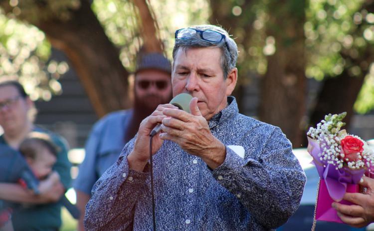 City of Memphis Mayor Joe Davis calls out prize winners during the 70th Annual Memphis Lions Club Park Opener Friday, May 8 at the Memphis City Park. ELIZABETH TANNER/THE GREENBELT INTREPID