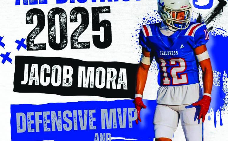 Jacob Mora, Defensive Most Valuable Player and First Team Wide Receiver Childress Bobcat Boosters