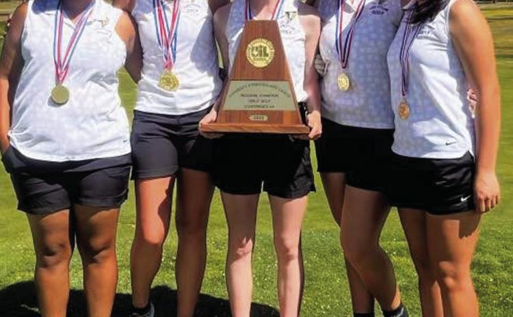 The Memphis Lady Cyclones win the Region 1-2A Championship Monday, April 17 and Tuesday, April 18 at Palo Duro Creek Golf Course in Canyon. Photo Courtesy of Memphis ISD