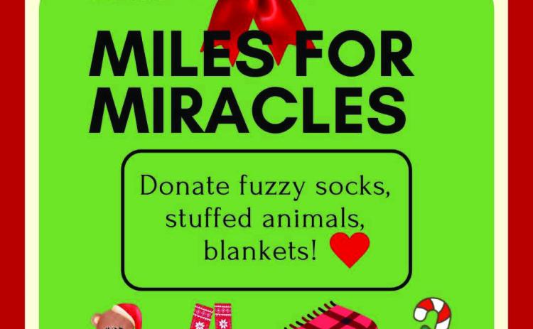 Miles for Miracles donations, including warm blankets, fuzzy socks and comforting stuffed animals, can be dropped off at Bobcat Nutrition or The Gentlemen’s Edge through Saturday, Dec. 20. CTX Run Club