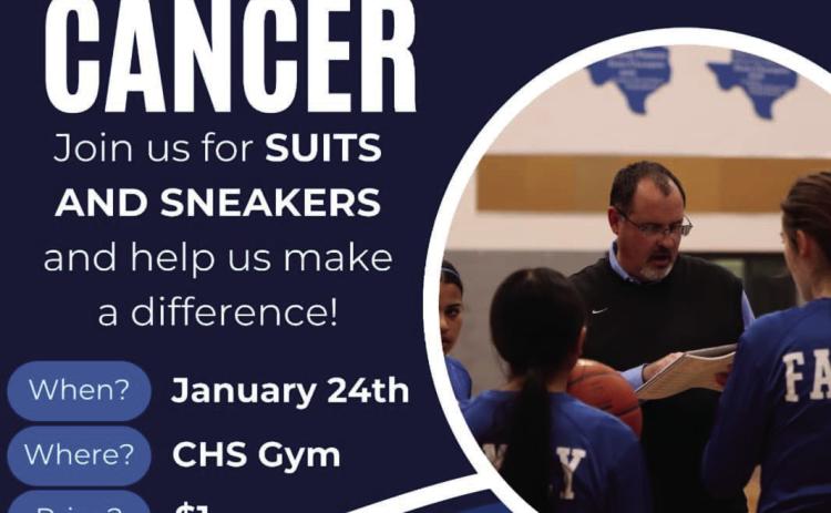 Honor a loved one by purchasing a paper sneaker at the Childress vs. Bushland basketball game Friday, Jan. 24. Available for $1, paper sneakers, including a loved one’s name, will be displayed during the game. All proceeds will benefit We Can Care, a nonprofit organization aiding Childress County cancer patients. Courtesy Graphic