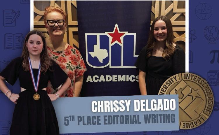 Childress High School senior Chrissy Delgado takes a fifthplace finish in Editorial Writing at the UIL Academic State Meet Tuesday, May 20 at the University of Texas-Austin. Delgado is coached by Hannah Lathem. Childress High School Bobcats