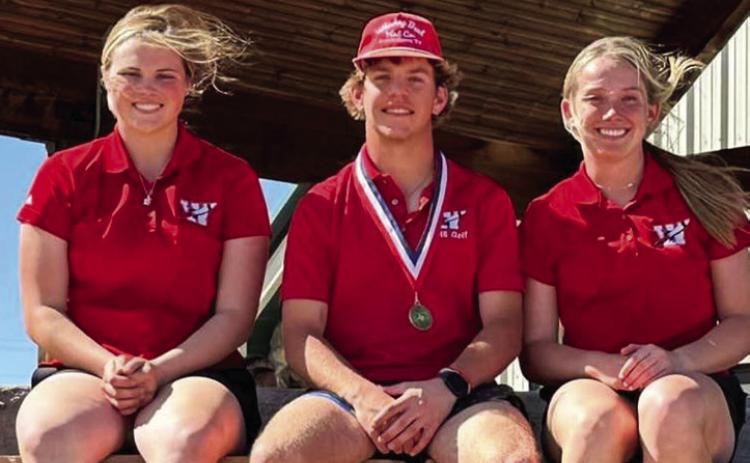Wellington golfers Briley Waters, left, Caleb Weinette and Kaitlin Bawcom will compete in the Regional Invitational at Palo Duro Creek Golf Course Monday, April 17-Tuesday, April 18. Courtesy Photo
