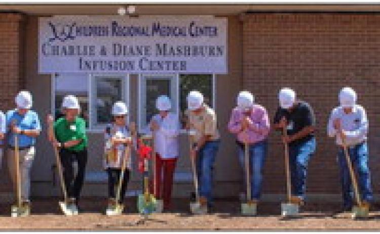 Childress Regional Medical Center breaks ground on the Charlie and Diane Mashburn Infusion Center Friday, Sept. 8. The Red River Sun/Elizabeth Tanner