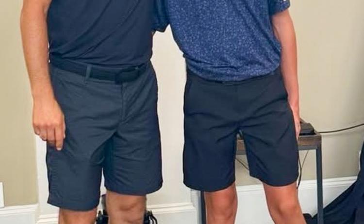 Wellington High School (WHS) junior Carter Ouellette finishes in a tie for seventh place in the recent Jordan Spieth Qualifier American Junior Golf Association (AJGA) tournament. A member of the Skyrocket golf team, Ouellette visits with his favorite pro golfer, Jordan Spieth, following the competition. Wellington High School