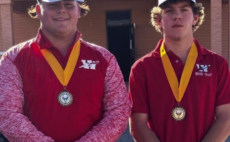 The Wellington Skyrocket golf team claimed fourth place in the Memphis Golf Tournament on Tuesday, Feb. 28 at the Memphis Country Club. Individually, senior Caleb Weinette tied for first, finishing as the second-place medalist, following a playoff. Senior Blake Strickland finished as the fifth-place medalist. Other members of the Rocket golf team include Major Brown, Dalton Holland, Conner Kane, Hunter Stark, Caleb Strickland and Travis Tillman. Courtesy Photo