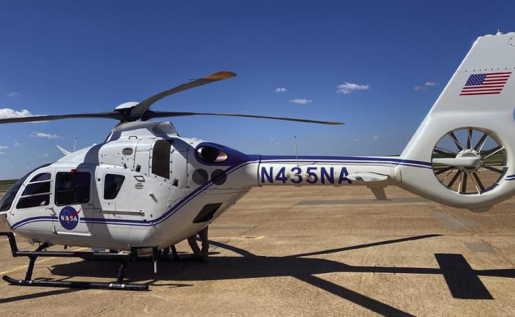 A NASA Eurocopter stops for fuel on its way from Utah to Florida Tuesday, Sept. 26 at the Childress Municipal Airport. Photo by Tiffany Tully