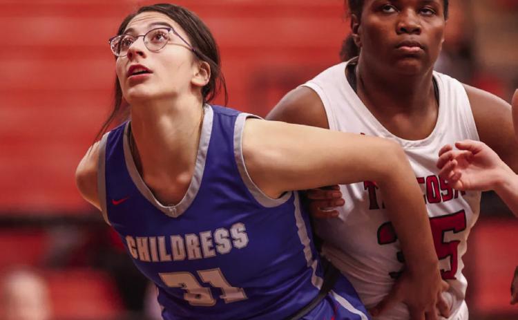 Childress’ Alicia Salinas (31) blocks out for a rebound against Tascosa. Carter Pirtle/Amarillo Globe-News