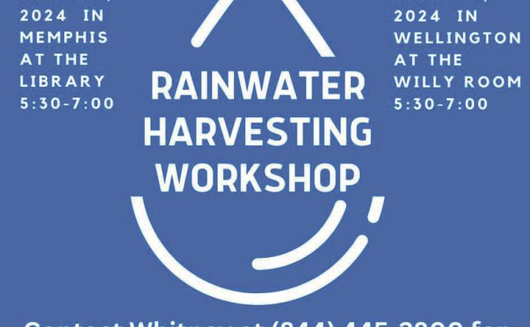 Mesquite Groundwater Conservation District to host Rainwater Harvesting Workshops in Memphis, Wellington