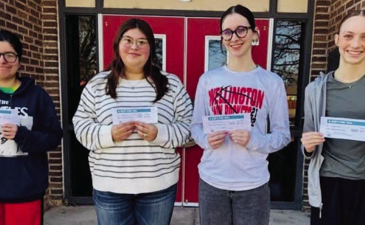 Angel’s Subs & Sweets and Brother-Sisters of Our Military Adventures (BOOM) continue to team up in 2025 to give away free lunch gift certificates to Wellington High School students. Recent winners include Lilianah Rodriguez, left, Cheyenne Green, Charlee Bodine and Taytum Kane.