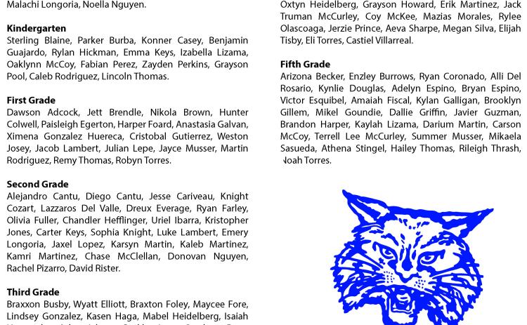 Childress Elementary Fourth Six Weeks Perfect Attendance