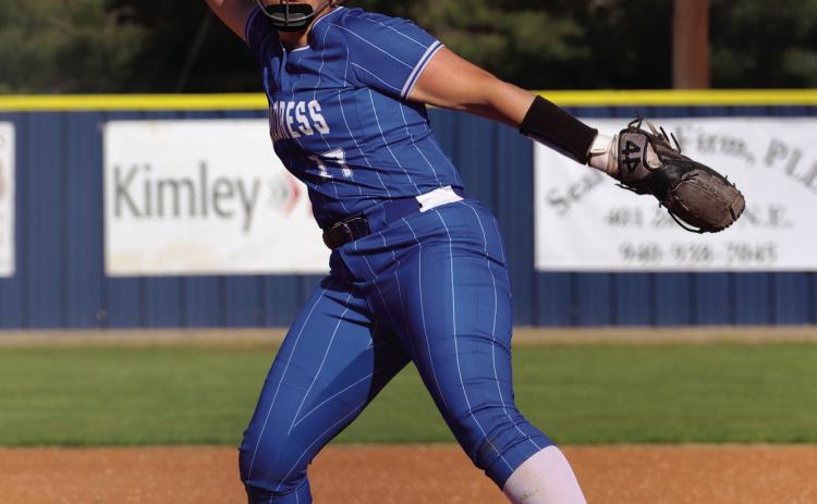 Childress’ Ansley Parr rings up 14 strikeouts against Canadian Monday, March 31. Childress High School Yearbook