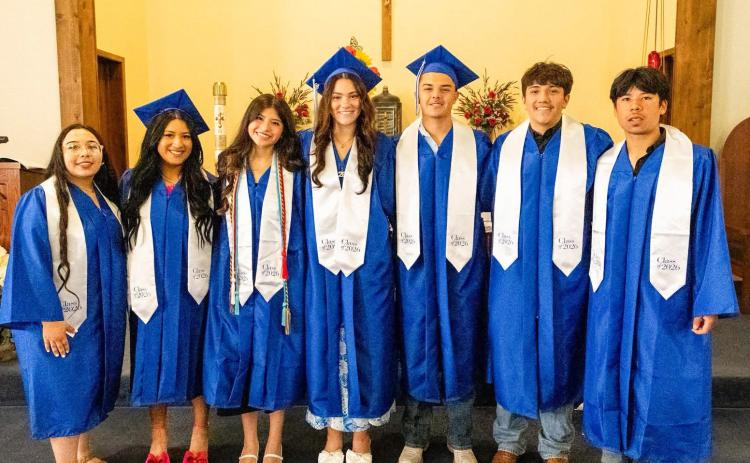 Holy Angels Catholic Church celebrates Childress High School graduates, including Marisol Mendez, Sydney Silva, Amelia Valadez, DeEdra Miller, Luis Gamboa and Johnny Duran. THROUGH THE LENS OF LIZ