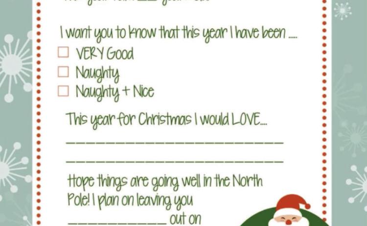 Santa’s Mailbox has returned to the Childress County Heritage Museum, and this year, all letters turned into Saint Nick’s box will be published in The Red River Sun’s holiday edition for Santa to read. Graphic Courtesy of Childress County Heritage Museum