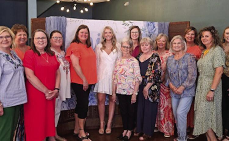 Friends and family gather the afternoon of Saturday, May 3, 2025, to honor Miss Jaylyn Vaughn, bride-elect of Weston Wright, with a wedding shower at the Lewis Building in downtown Wellington. Courtesy Photo