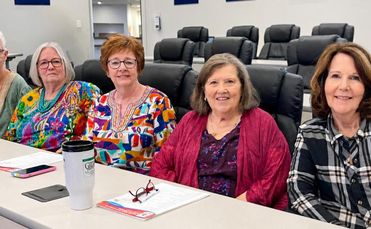 Participating in the first virtual House of Delegate Zoom meeting at Region 16 Education Service Center in Amarillo, area Texas Retired Teachers Association (TRTA) members represented Childress and Wellington. From left: Guest Dianne Phillips, of Childress, TRTA Delegates Neweta Carroll and Katrece Hale, of Childress, and Phyllis Floyd and Nancy Henard, of Wellington. COURTESY PHOTO