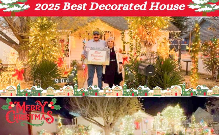 The Collingsworth County Chamber of Commerce congratulates Alfonso and Linda Escobedo for being the 2025 Best Decorated House. Located in the 900 block of Dalhart St., take some time to drive by to view the light display and enjoy the faint Christmas music. Collingsworth County Chamber of Commerce