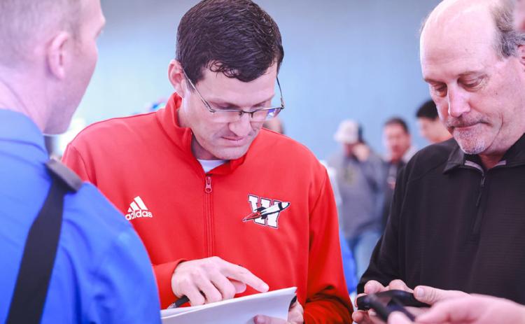 Wellington Athletic Director Greg Proffitt attends the 2024-2026 University Interscholastic League (UIL) Biennial Realignment and Reclassification Thursday, Feb. 1 at Happy State Bank Stadium in Canyon. Press Pass Sports/James Abel