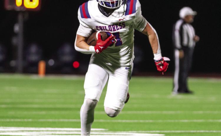 Childress’ Crewz Keys runs the ball during the Bobcats’ 41-7 win over Tulia Friday, Oct. 18 at Younger Field in Tulia. Photo by Childress High School Yearbook Staff