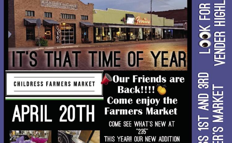 Childress Farmers Market to open season Saturday