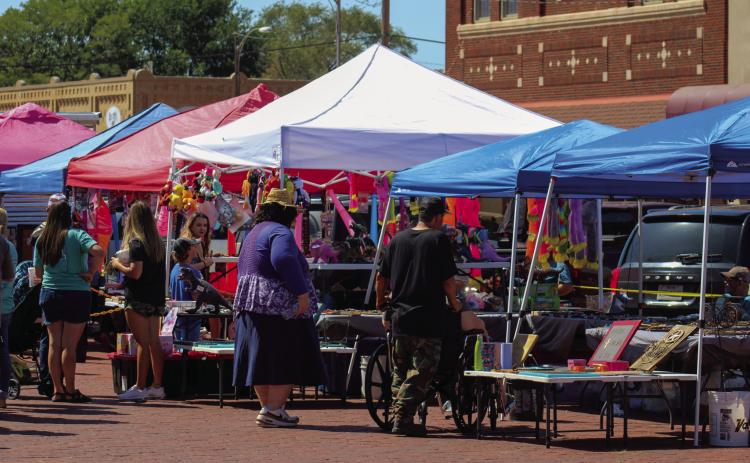 A record 82 vendor booths were rented at the 87th Annual Hall County Picnic, which took place Saturday, Sept. 17 on the square in downtown Memphis. The Red River Sun/Elizabeth Tanner