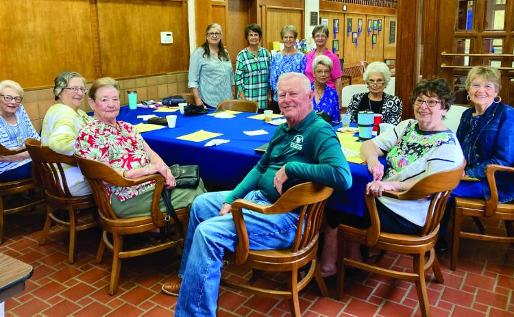 Childress Regional Medical Center (CRMC) Board of Directors Member James Driver, center, presents at the first Modern Home Club meeting following summer break Thursday, Sept. 21 at Childress County Heritage Museum. Courtesy Photo