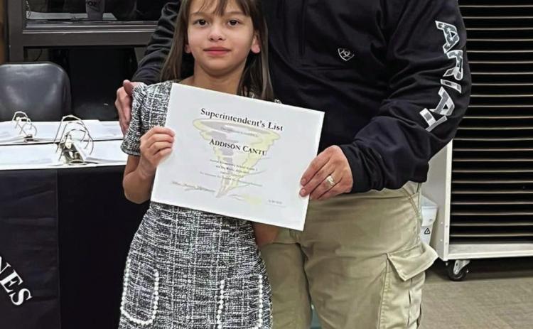 Addison Cantu, third grade