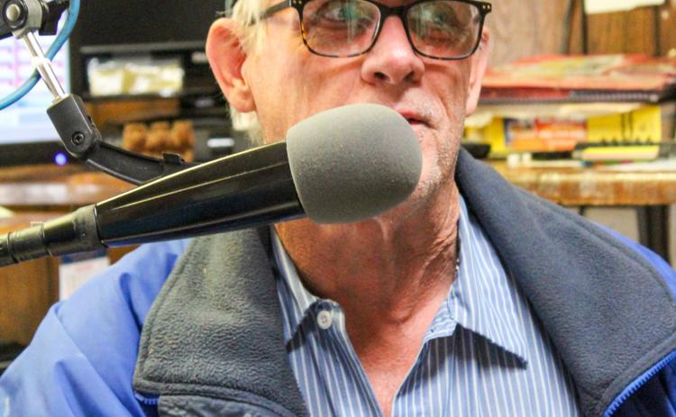 Memphis Lions Club’s Billy David Ballew serves as DJ during the 36th Annual Radio Day. The Red River Sun/Elizabeth Tanner