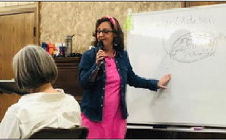 The Bread Beckers Incorporated’s Sue Becker, of Canton, Ga., shares how freshly milled grain changed the life and health of her family during a “Healthy Eating Simplified” presentation from 5:30-8 p.m. Tuesday, Sept. 12 at Childress Methodist Church. Participants at the free seminar discovered simple, life-changing ways to achieve a healthier lifestyle. The Red River Sun/Bev Odom