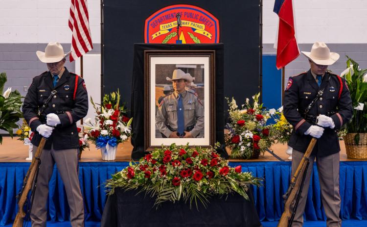 Hundreds gather to pay their respects to Texas Department of Public Safety (DPS) Highway Patrol Trooper Sergio Romero, who was tragically killed in the line of duty, during a memorial celebration Wednesday, June 24 at Childress High School. TEXAS DEPARTMENT OF PUBLIC SAFETY