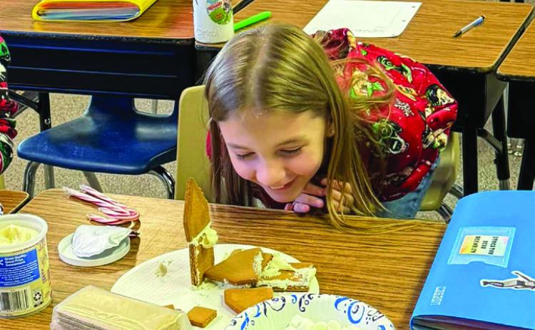 Fifth graders create gingerbread houses