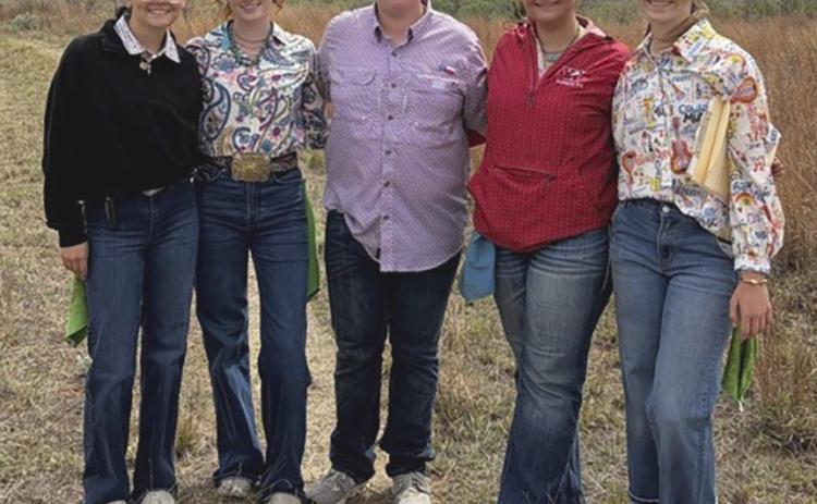 Wellington FFA Land Judging team earns the championship at the Salt Fork Soil and Water Conservation District Land Judging contest on Friday, April 3. From left: Sophia Derr, Bailey Page, Jace Darrow, Jacy Lampe, Anna Henard.